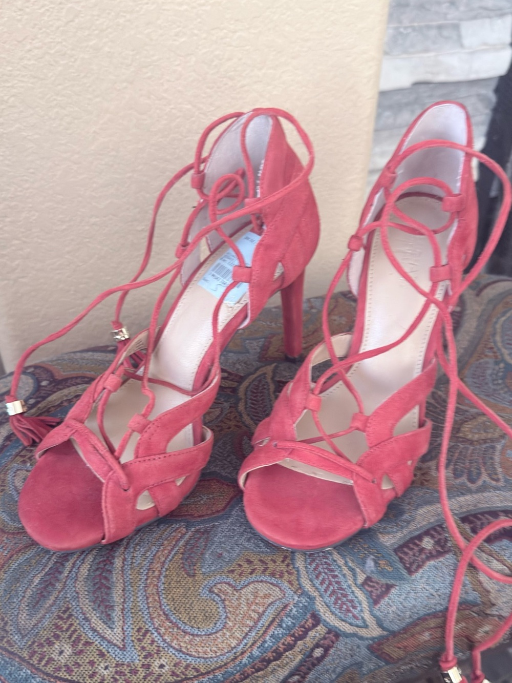 Michael Kors Coral Lace-Up Suede High Heel Sandals
